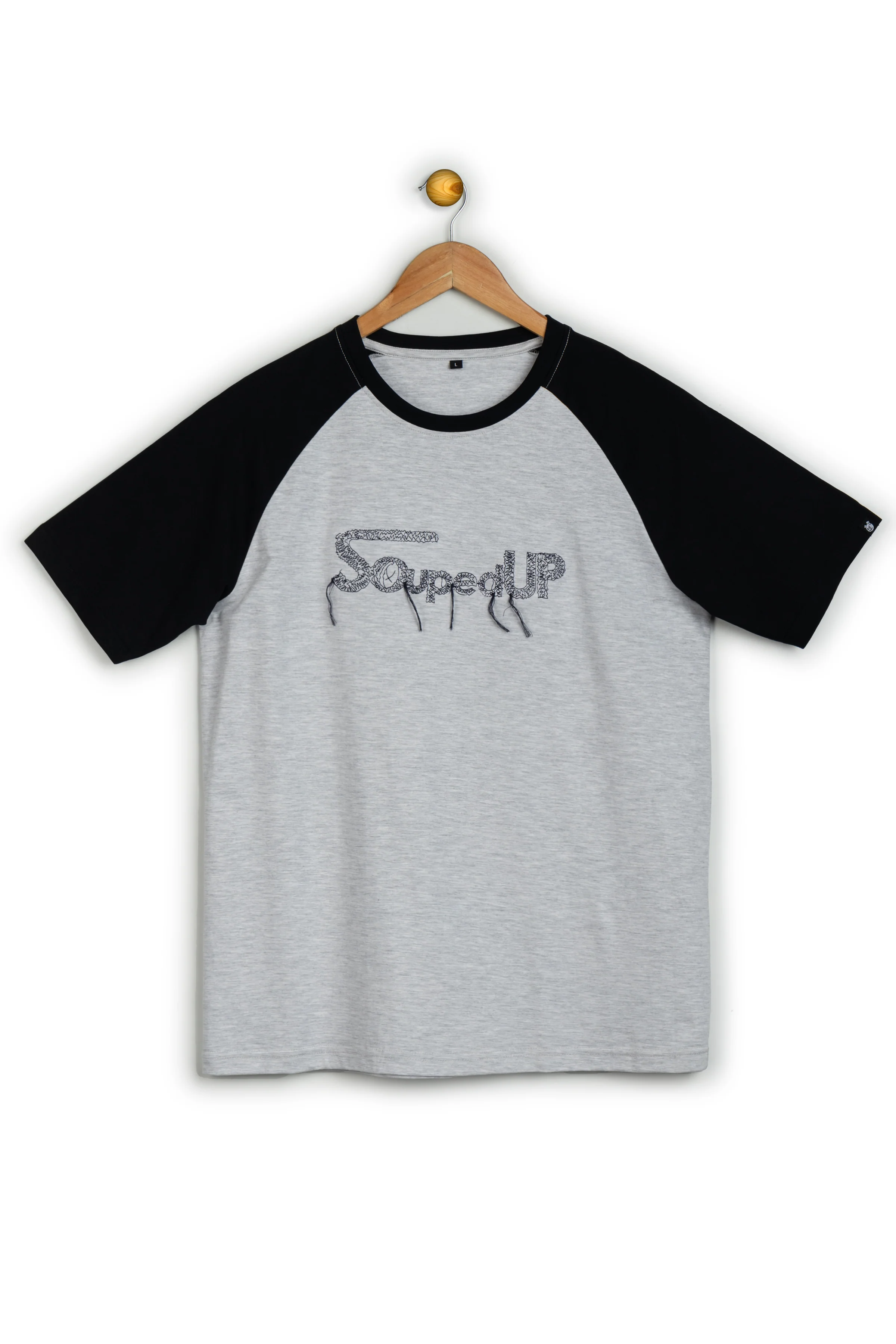 Souped Up Reglan Gray Embroidered T-Shirt - Image 8