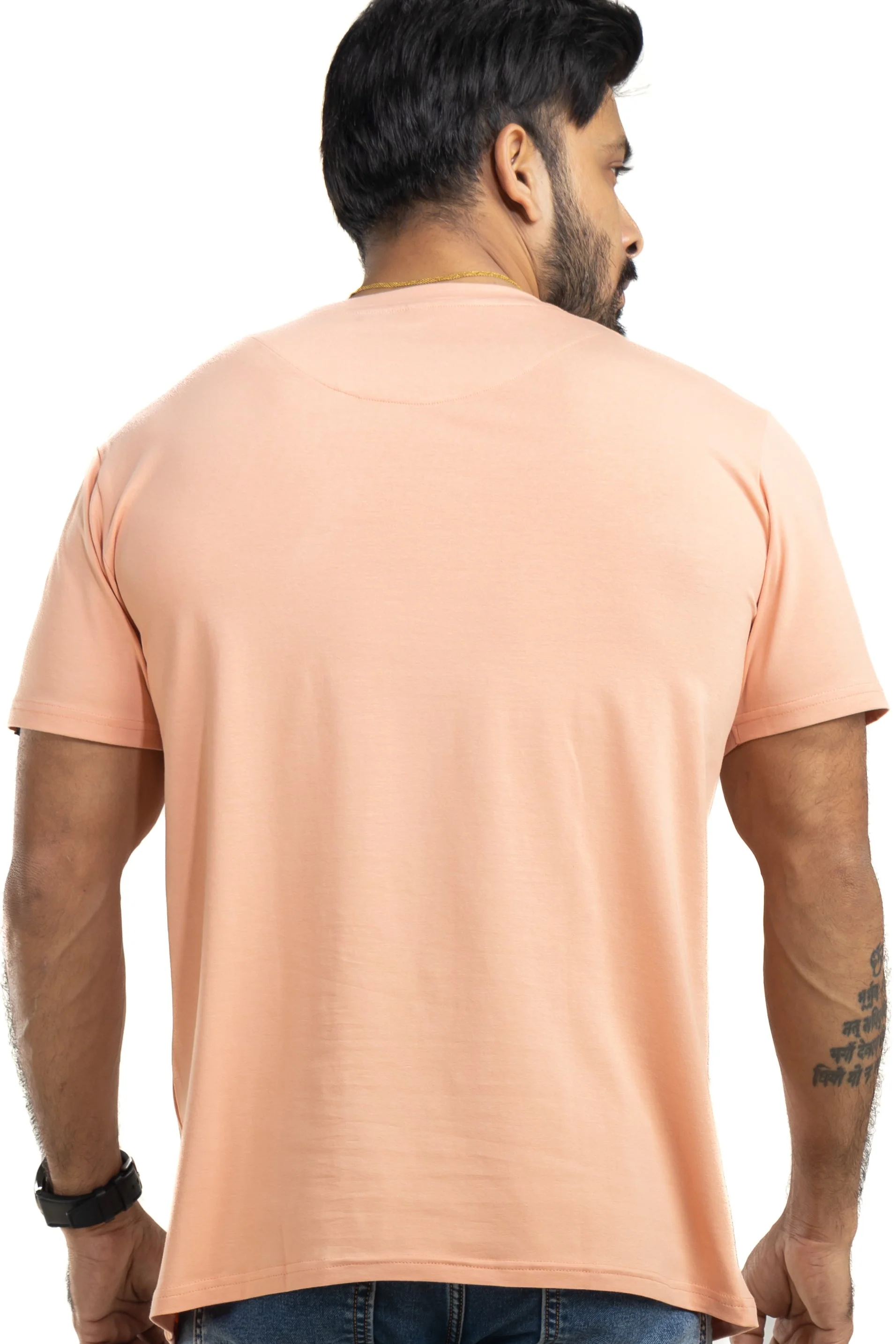 Rising Deep Peach 4 Way Stretch Printed T-Shirt - Image 3