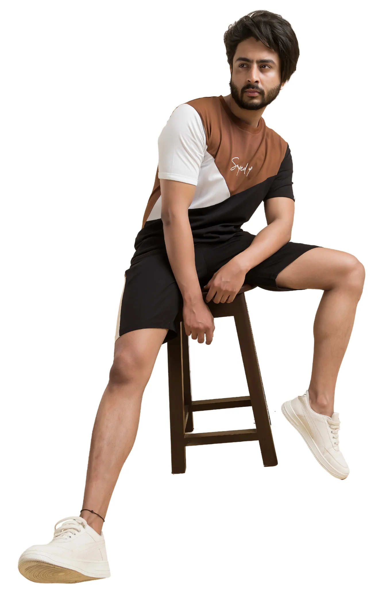 Souped Up Cut & Sew Co-Ords - Half Sleeves T-Shirt with Shorts - Image 3