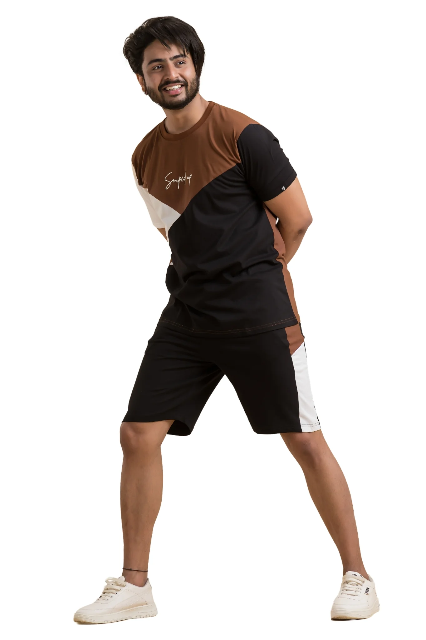 Souped Up Cut & Sew Co-Ords - Half Sleeves T-Shirt with Shorts - Image 5