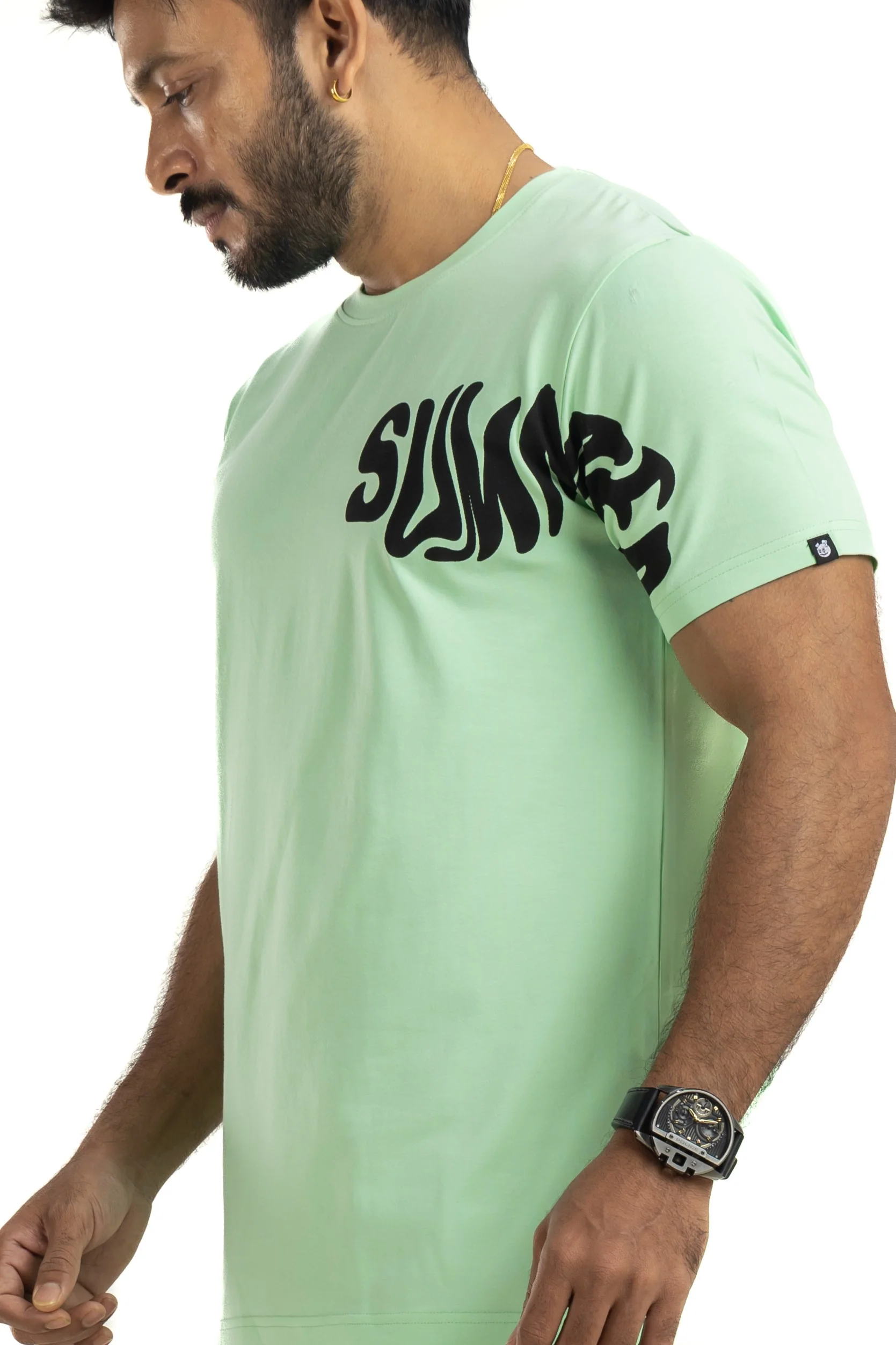 Summer Mint Green 4 Way Stretch Printed T-Shirt - Image 6