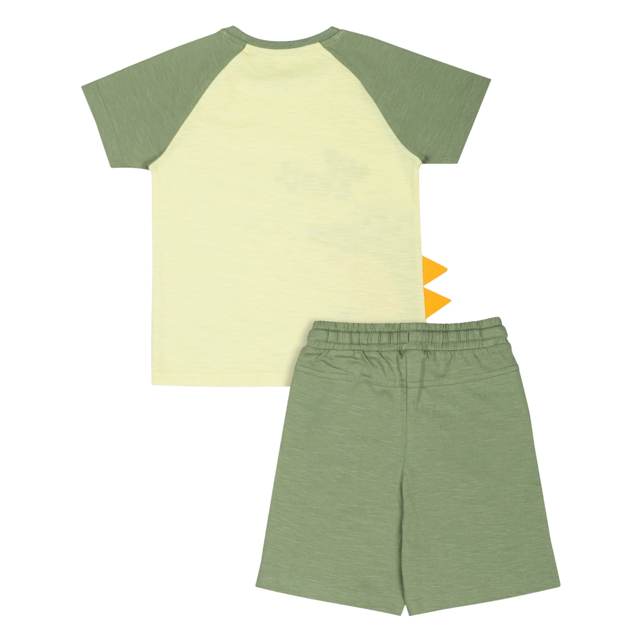 Wild Cute Lemon Printed Boys T-Shirt with Sage Green Shorts 2-8 Yrs - Image 5
